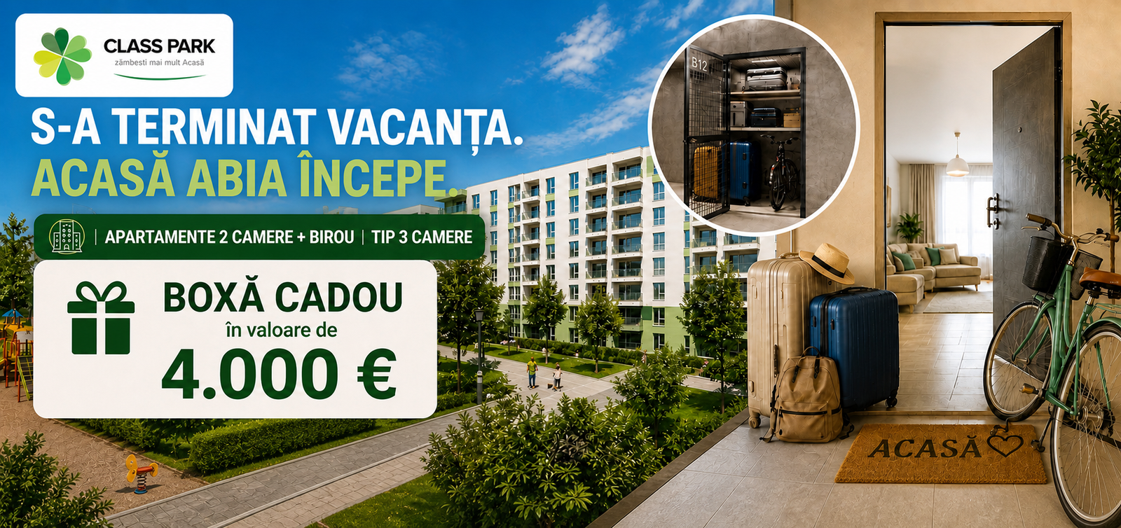 Oferta lunii Class Park Residence: boxă cadou în valoare de 4.000 euro pentru apartamentele eligibile